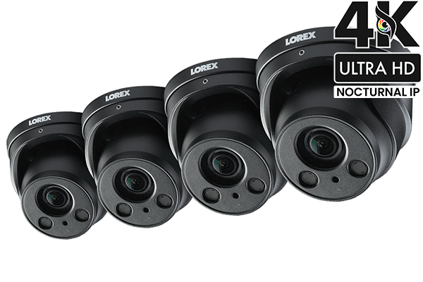 Caméra IP dôme audio 4K Ultra HD (8MP) Nocturnal Zoom motorisé Noir (pack de 4) LNE8974BW-4PK	